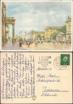 Ansichtskarte Berlin Künstlerkarte Partie an der Universität 1960