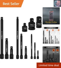 12-Piece Socket Extension & Adapter Set - 1/4, 3/8, 1/2 Sizes Included