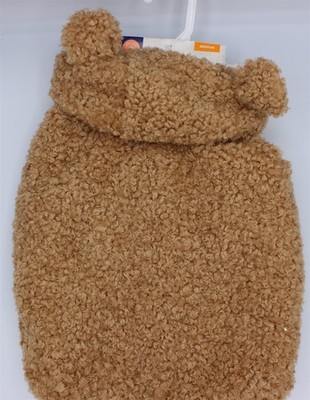 Top Paw Hooded Sherpa Dog Coat With Bear Ears Medium 18''-22'' Girth