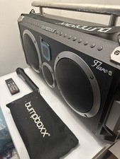 bumpboxx Flare 8 Black Boombox with Microphone and Remote Control