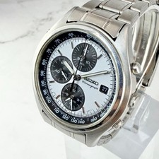 Orologio Uomo Seiko 7T32-7C60 Panda Cronografo Sveglia Batteria Nuova SV307