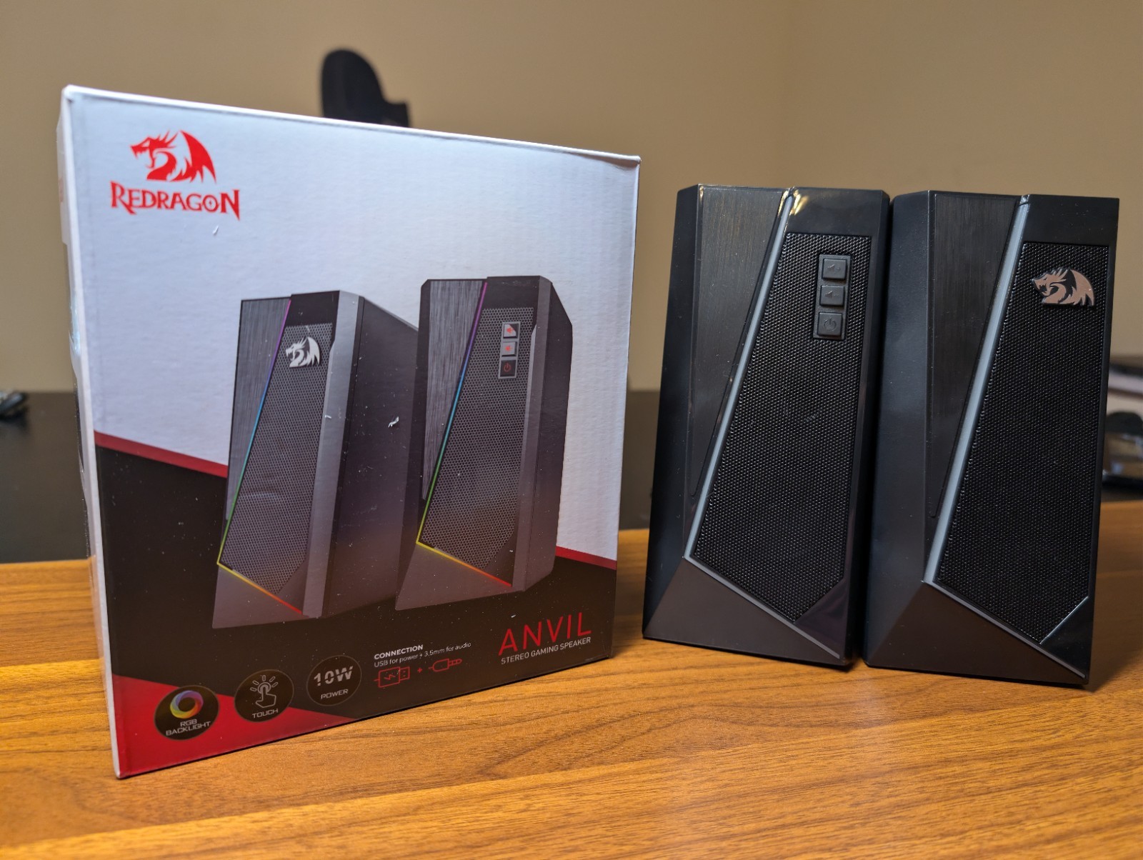 Redragon GS520 Anvil RGB Desktop Gaming Speakers 2.0 Channel USB/3.5mm Used