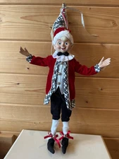 RAZ Imports 20" Posable Elf Red Black White Silver READ DESCRIPTION  (18)