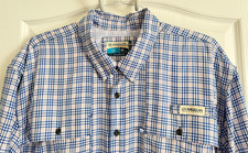 Magellan Fish Gear Shirt Button Up Vented Poly Nylon Aransas Pass Blue 2XL