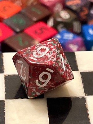 CHX Chessex D10 Speckled Christmas ?? Rpg Ad&d Dice 120925@