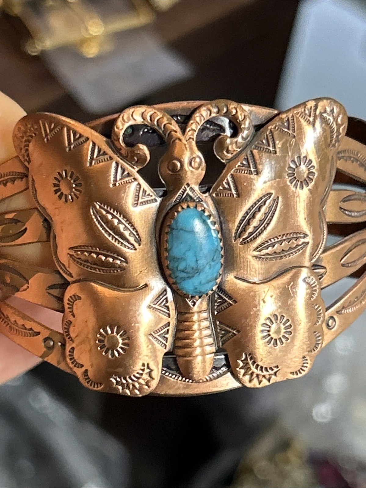 32. Solid Copper Hand Tooled BUTTERFLY Sawtooth S… - image 8