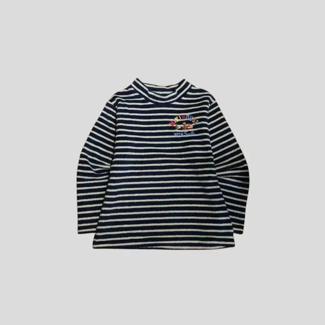 Mickey House JP Kids Navy & Ivory Striped Logo Malin Look Top