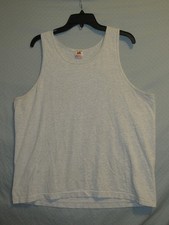 Vintage USA Made Fruit Of The Loom Tank Top Gray XL Single Stitch Blank