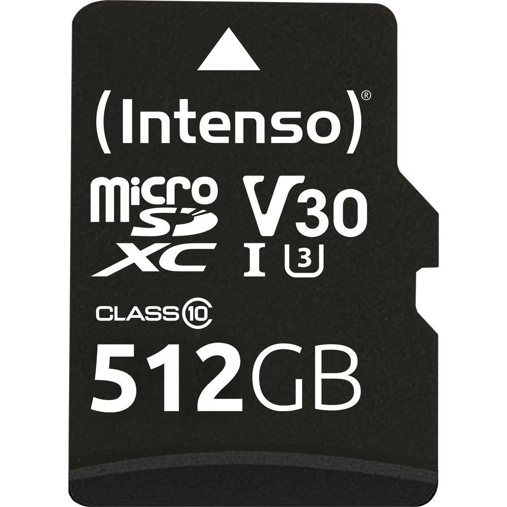 Carte miniSDXC 512 Go Intenso v30 pour un enregistrement vidéo 4K fluide
