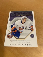2018  SP Authentic #RYM-MB Mathew Barzal NY Islanders Rookie Year Milestones