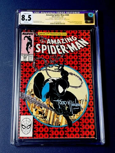 Amazing Spider-Man #300 CGC 8.5 Signed McFarlane 1988 Slight Restoration Venom