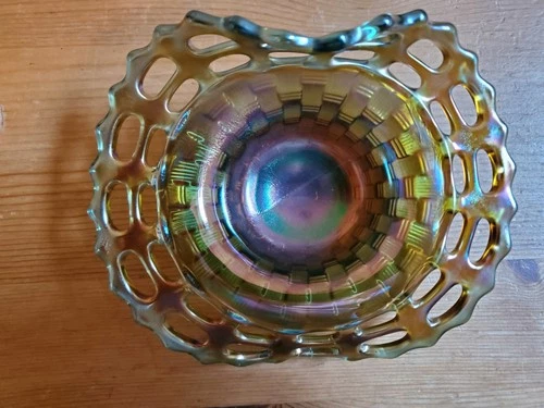 Carnival Glass FENTON  AQUA Open Edge JIP  Hat