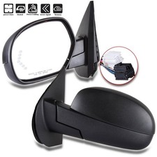 Power Fold Memory Heated Puddle Light Arrow Signal Mirrors For 07-14 Chevy Gmc