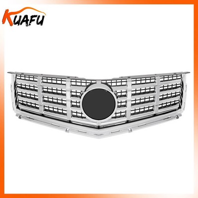 Front Bumper Upper Grille Chrome Black Mesh Grill For Cadillac SRX 2013-2016