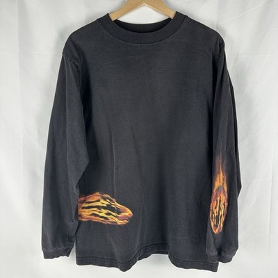 Oakley 90s ロンt フレイムス ファイヤー old skate USA Vintage Oakley Software Flame Print Long Sleeve Tee Medium RARE | eBay