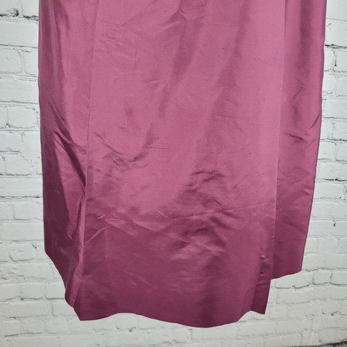 Sciarpa abito vintage Ann Taylor viola 100% seta senza maniche foderata linea A fascia taglia 6 - Foto 9 di 18