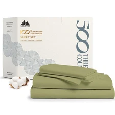 Mayfair Linen 500 Thread Count 100% Cotton Sheets King Size Bed Set - 4 PC Ki...
