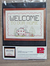 PIK DMC STAMPED CROSS STITCH WELCOME TO OUR HOME VINTAGE NEW