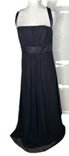 Alfred Angelo Black Halter Neck Sleeveless Bridesmaid Maxi Womens Dress Size 10