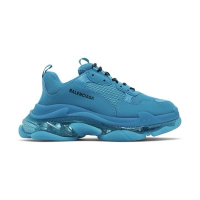 Balenciaga Triple S Clear Sole Blue Lace Up Sneaker Men Athletic Low Top