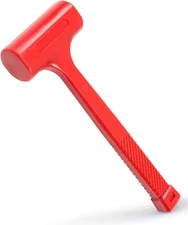 YIYITOOLS 1LB Dead Blow Hammer- Red, Mallet | Machinist Tools | Unibody Molded |