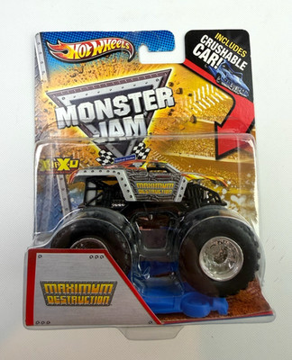 2013 Hot Wheels Monster Jam MAXIMUM DESTRUCTION 1:64 w/ Crushable Car NIB