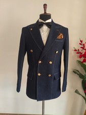 Tailored Blue Denim Coat - Casual Blazer