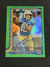 2025 Topps Chrome NFL Ladd McConkey Auto /99 True Green #BA-LM