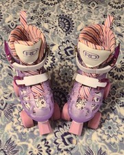 Roller Derby Girls Roller Skates Unicorns Donuts Rainbows Purple Pink Size 12-2