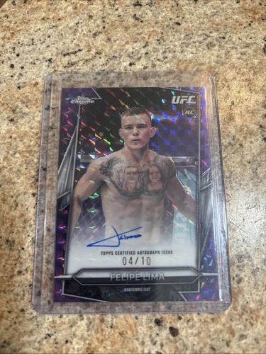 2026 Topps Chrome UFC Felipe Lima On Card Auto RC Purple Geometric  /10 #BAV-FL