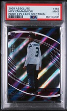 2025 PANINI ABSOLUTE PURPLE PILLARS SPECTRUM #163 NICK EMMANWORI RC 13/19 PSA 9