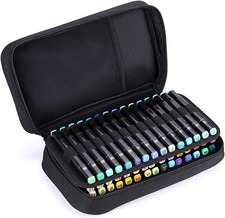 BTSKY Art Marker Carrying Case Lipstick Organizer-60 Slots Canvas Zippered Marke