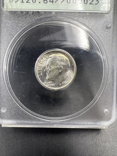 PCGS Rattler Sample Slab MS64 1960 P 10c Roosevelt Silver Dime Coin - Picture 2 of 6