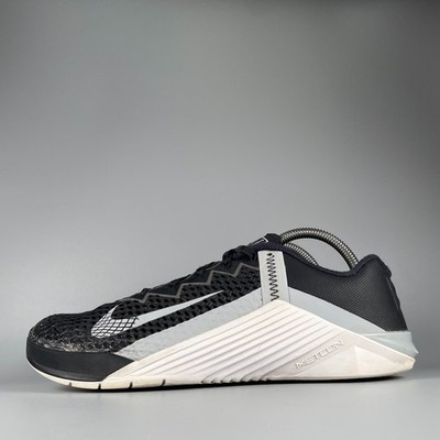Nike Metcon 6 Men's Size 9 Black Silver Athletic Gym Shoes CrossFit Sneakers