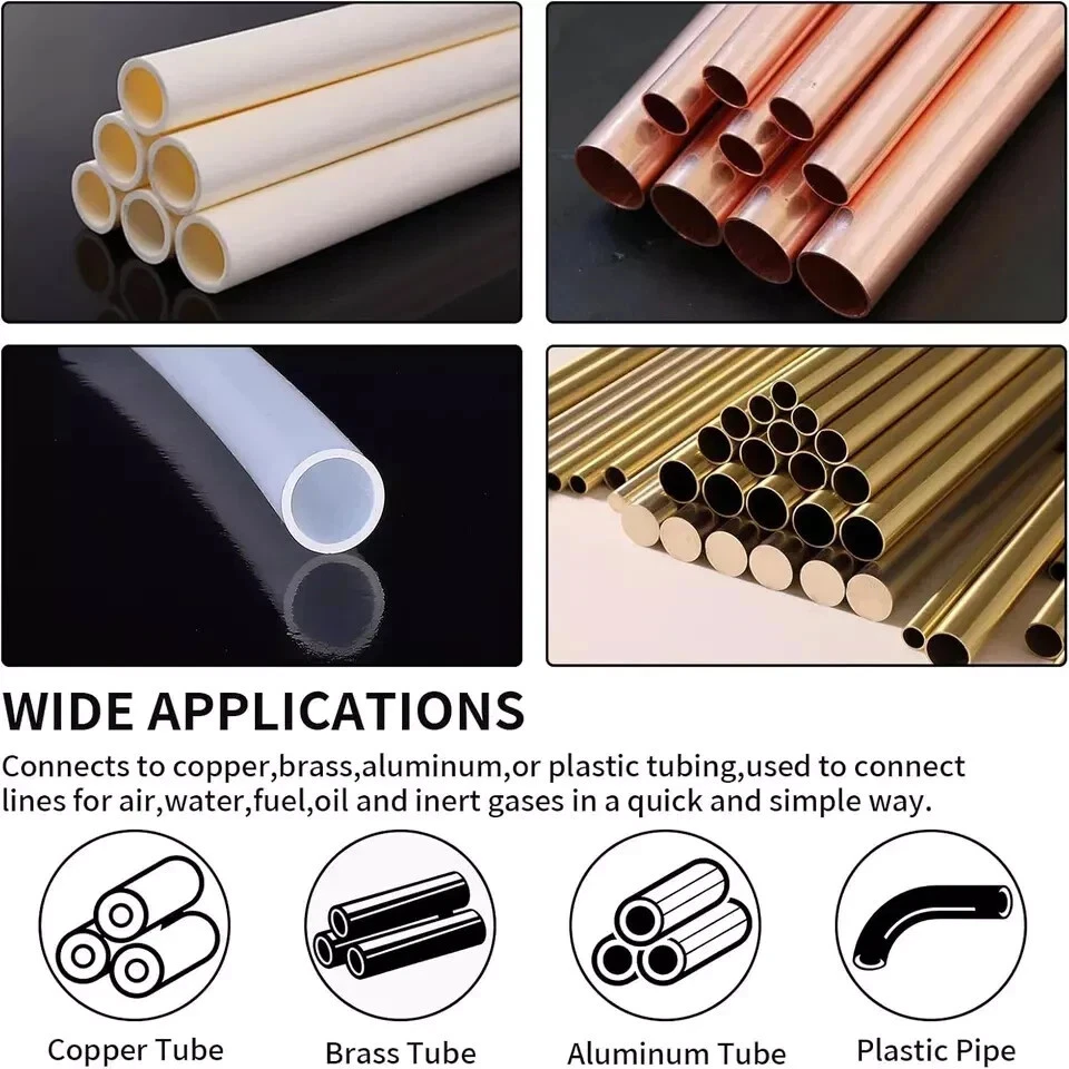 Muhize 50PCS Brass Compression Sleeves Ferrules -1/8" Tube OD Brass - Image 4 of 4