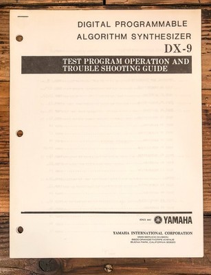 Yamaha DX-9 Synthesizer Operation Troubleshooting Guide*Original*
