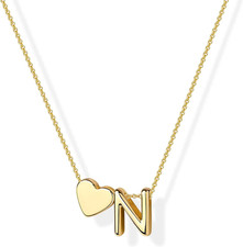 Gold Christmas Gifts Stocking Stuffers for Women Heart Initial Necklace for Wome
