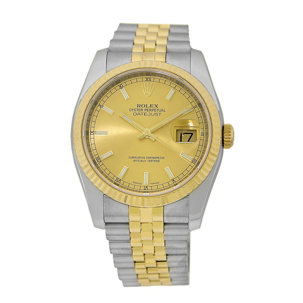 ROLEX Stainless Steel & 18K Yellow Gold 36mm Datejust 116233 Box Warranty 2017