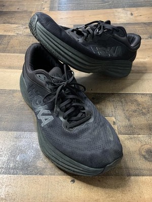 Hoka One One Bondi 8 Shoes Mens Size 13 Black Wide 2E Road Running 1127953 BBLC