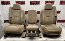 2004 Chevy Silverado 2500hd Bucket Seats W Center Console Jump Tan Cloth Oem