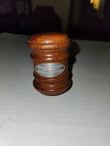 USS Battleship Oregon Salvaged Teak Gavel w/ Plaque 1940s RARE