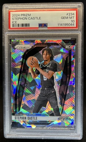 2024-25 Panini Prizm Stephon Castle RC Ice Rookie #234 Spurs PSA 10 GEM MINT