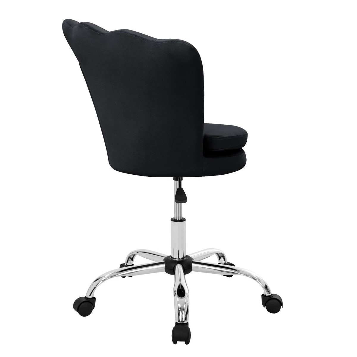 Set 2x sillas de oficina asientos de terciopelo, sillón ergonomico moderno negro