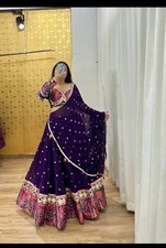 Indian Mehndi Georgette Lehenga Choli Digital Print Wedding Party Wear