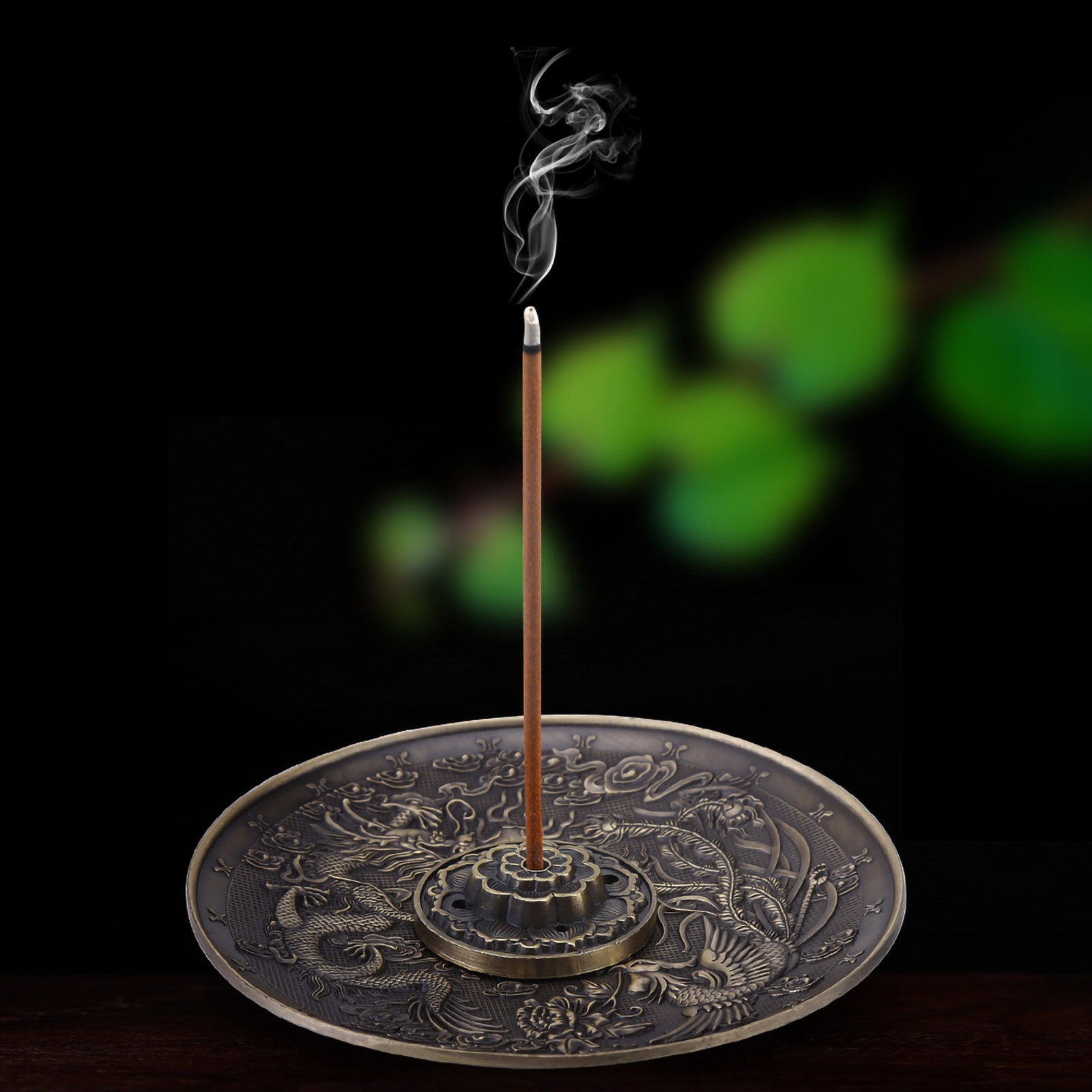 Dragon Pattern Zinc Alloy Incense Burner For Bedroom Temple Easy To Use