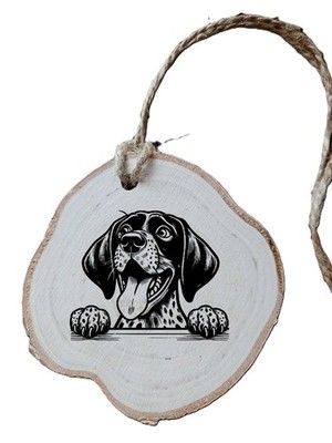 Deutsch Kurzhaar Zeigerschild, Birke Holz graviert Peeking Pointer Hundeschild