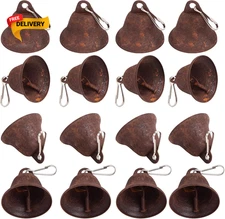 Rusty Craft Bells 34PCS Rusted Vintage Bells 1.7Inch Small Bells Bulk with Spr..