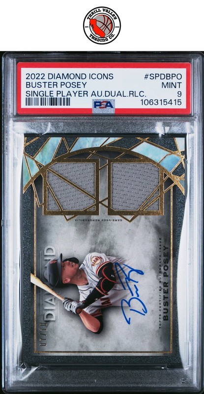 2022 Topps Diamond Icons Game Used Patch Auto /10 #SPDBPO Buster Posey PSA 9
