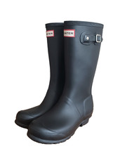 Hunter Boots Original Kids Matte Girls Sz 4 Boys Sz 3 Black Rubber Outdoors Rain
