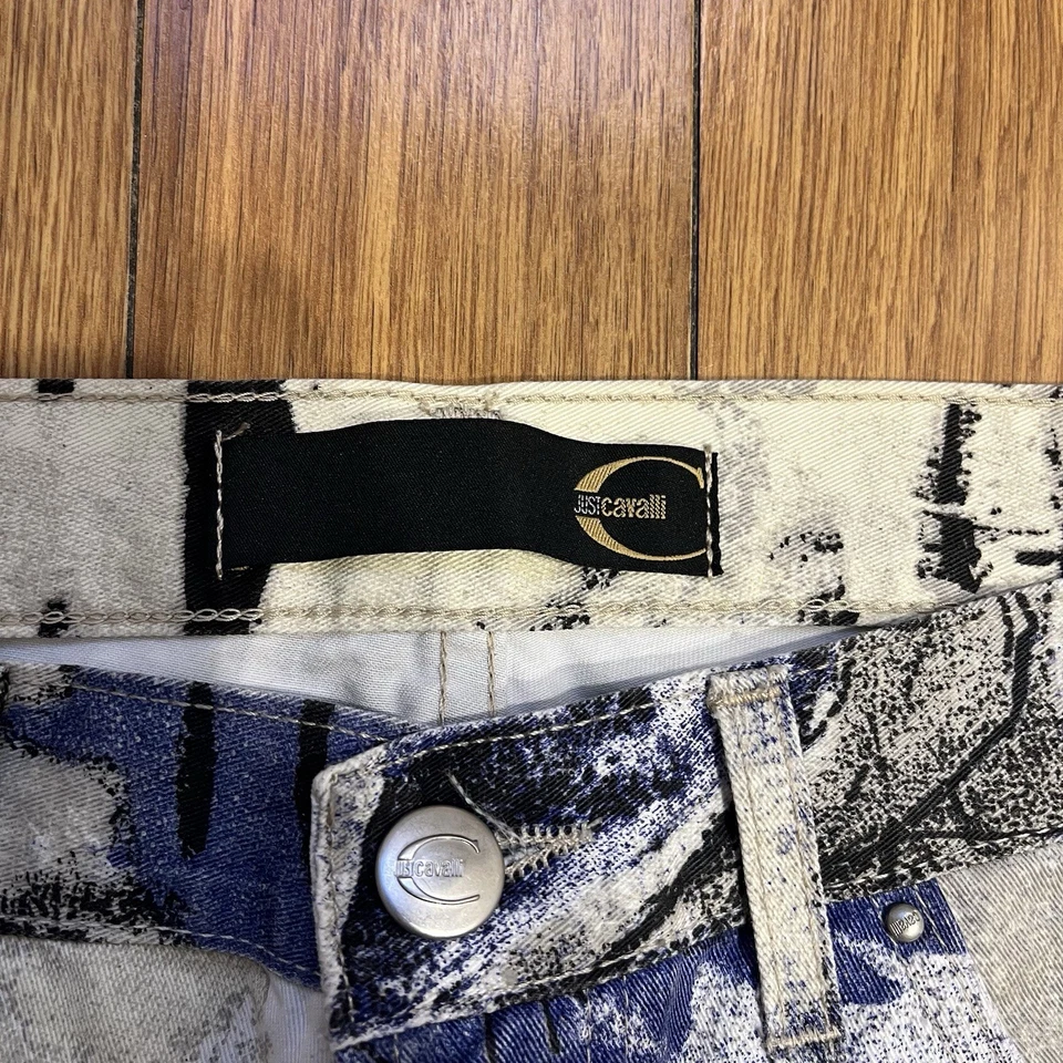 Roberto Cavalli Just Cavalli Italy Vintage Napoleon Print Jeans US Size 33 - Imagen 4 de 4